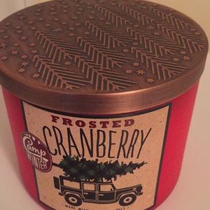 Frosted cranberry candle
